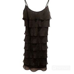 Vintage Y2K Betsey Johnson Black Label  Black Layered Tulle Cupcake Dress Size 6